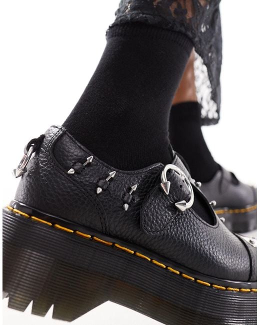 Dr. Martens White Bethan Quad Mary Jane Piercing Shoes
