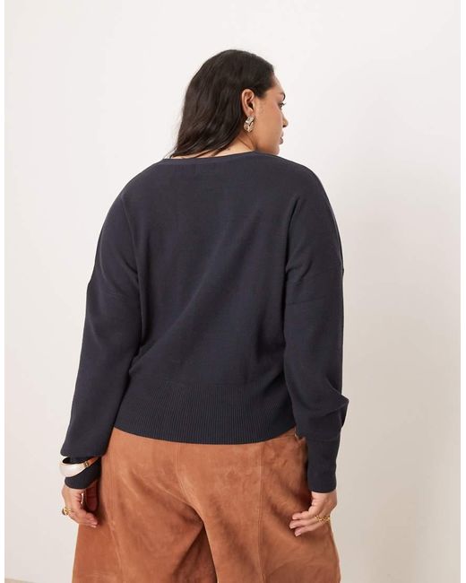 ASOS Blue Asos Design Curve Structured Waist Clean Cardigan