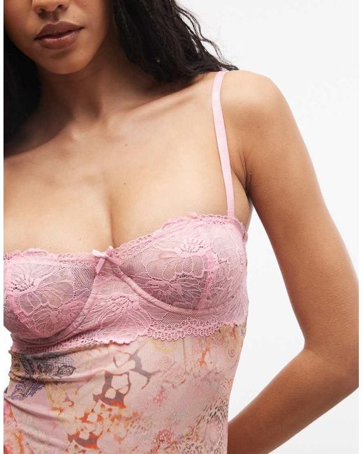 I.AM.GIA Multicolor Silo Cami Chiffon Corset Top