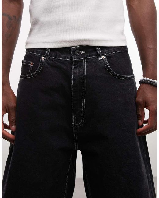 Stan Ray Black Denim Relaxed Fit Shorts for men