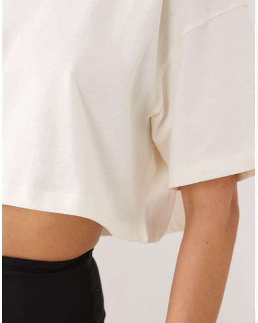 4505 White Icon Heavyweight Cotton Cropped T-Shirt With Quick Dry Finish