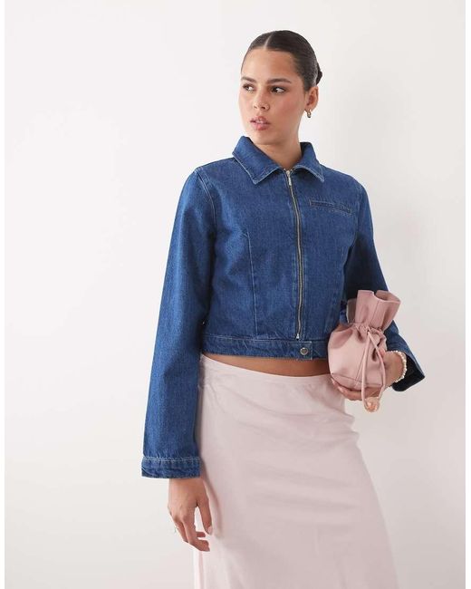ASOS Blue Denim Zip Through Jacket