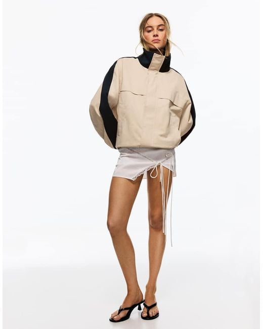 Bershka Natural Cotton Windbreaker Jacket for men