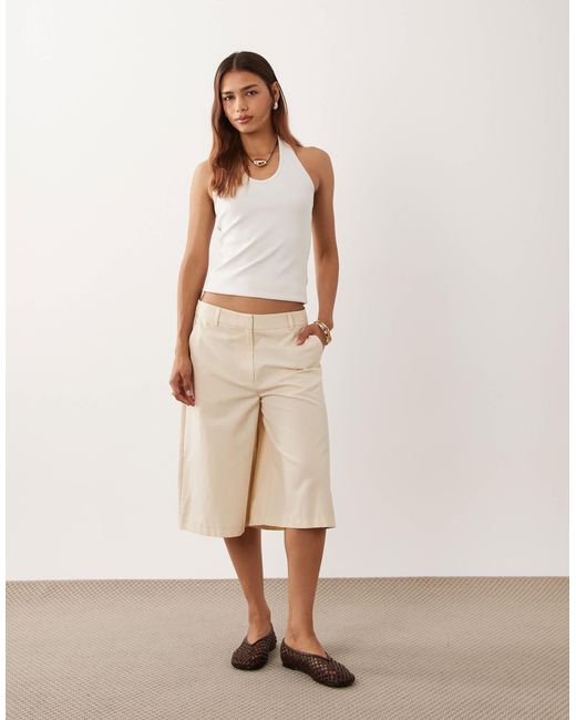 Bermuda ample - écru ASOS en coloris Natural