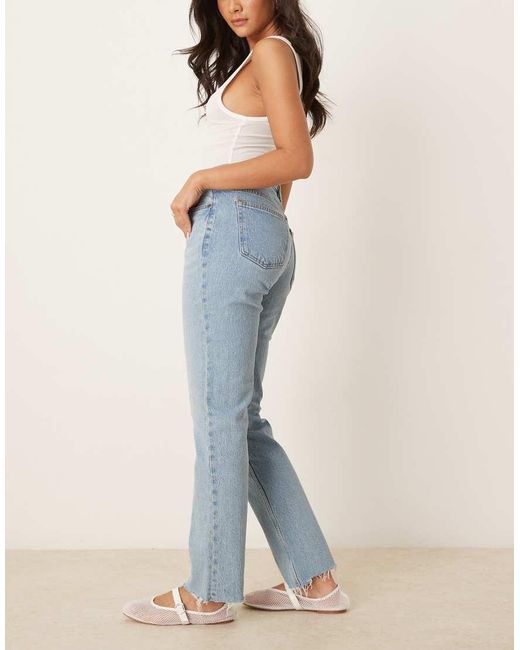 Abercrombie & Fitch Blue Curve Love Mid Rise 90's Straight Jeans
