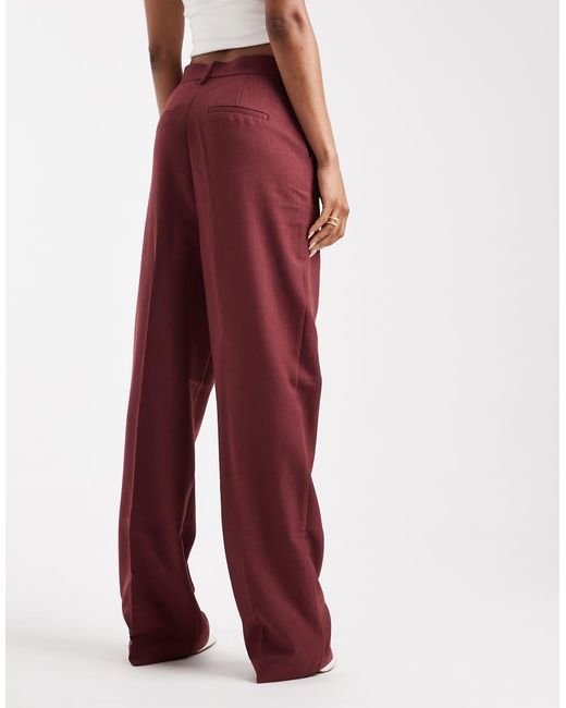 Vero Moda Red Tailo Herringbone Wide Leg Pants