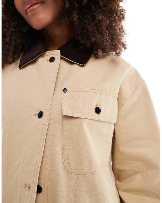 ASOS Natural Clean Cord Collar Barn Jacket