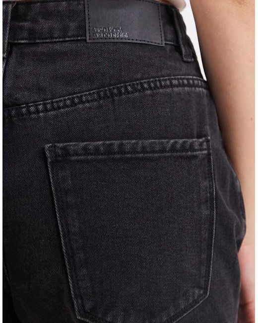 Vero Moda Black Loose Denim Shorts With Turn Up