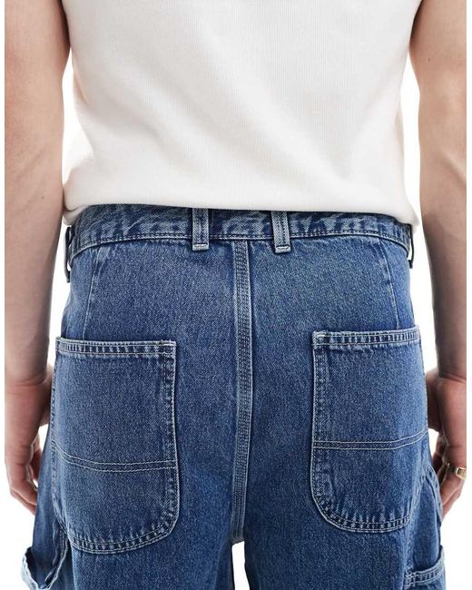 Vaqueros Azul Lavado Holgados De Estilo Carpintero Alex De Jack & Jones de hombre de color Blue