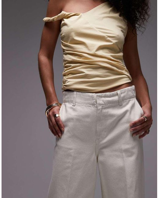 Mango Gray Elasticated Waist Wide Leg Trouser