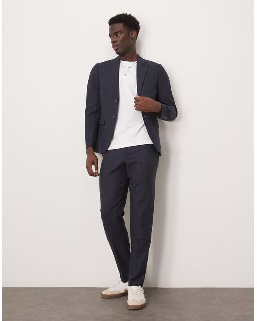 SELECTED Black Reed Wool Mix Trouser for men