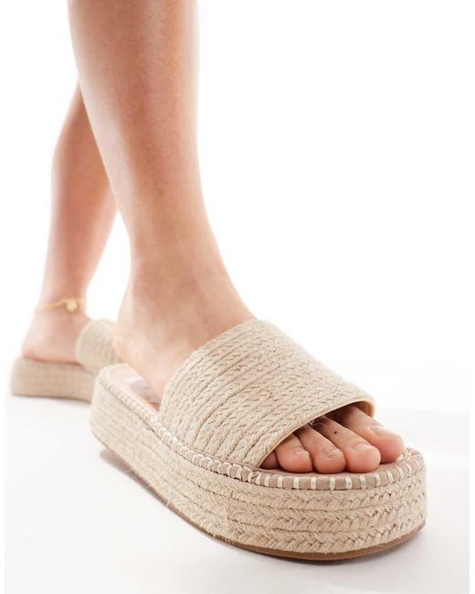 ASOS Blue Wide Fit Jordyn Flatform Espadrille Sandals