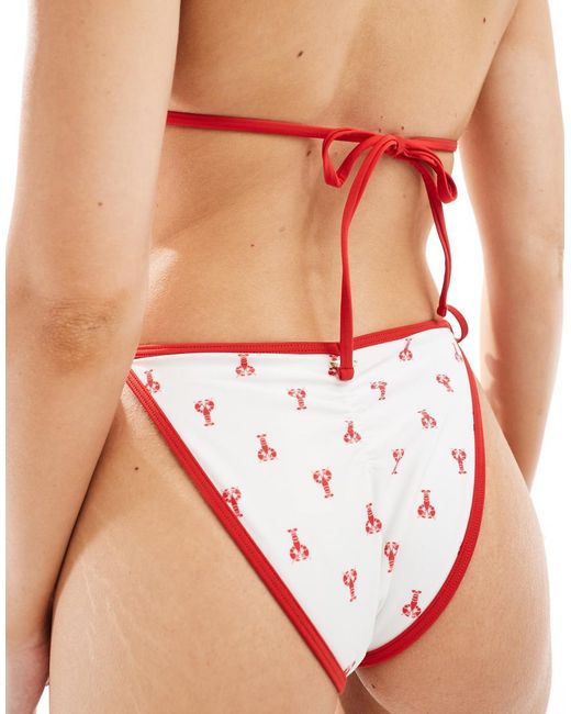 Hollister Pink Swimwear Tie Side Cheeky Bikini Bottoms