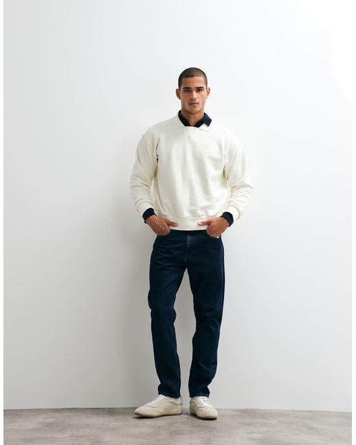 Polo Ralph Lauren White Wimbledon Capsule Embroidered Back Crest Logo Collared Sweatshirt for men