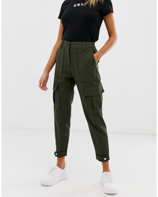 Bershka Denim Utility Cargo Pants in 
