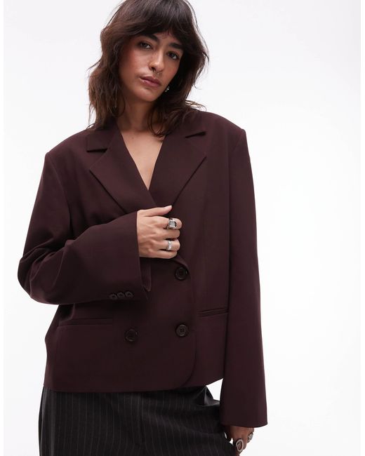 ASOS Purple Tailored Double Breasted Boxy Blazer