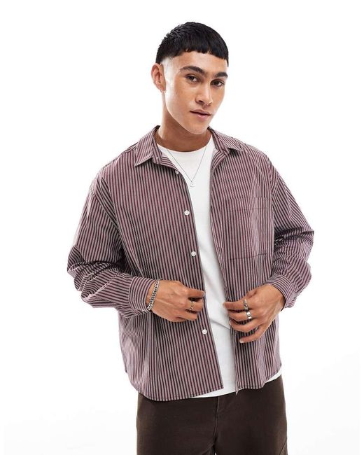 ASOS Purple Oversized Boxy Shirt for men