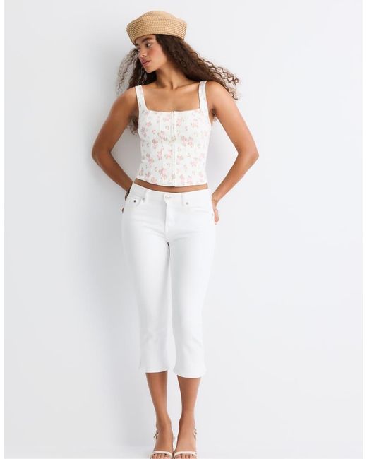 Stradivarius White Corset Top With Straps