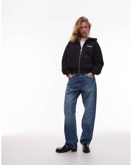 Carhartt Black Schooling Zip Through Hoodie