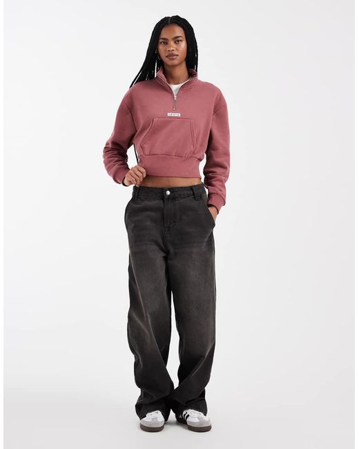 Levi's Red 1/4 Zip Logo Sweatshirt