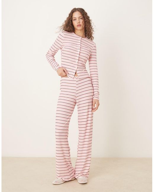 Pantalones Rosas A Rayas De Pernera Ancha De (Parte De Un Conjunto) ASOS de color Pink