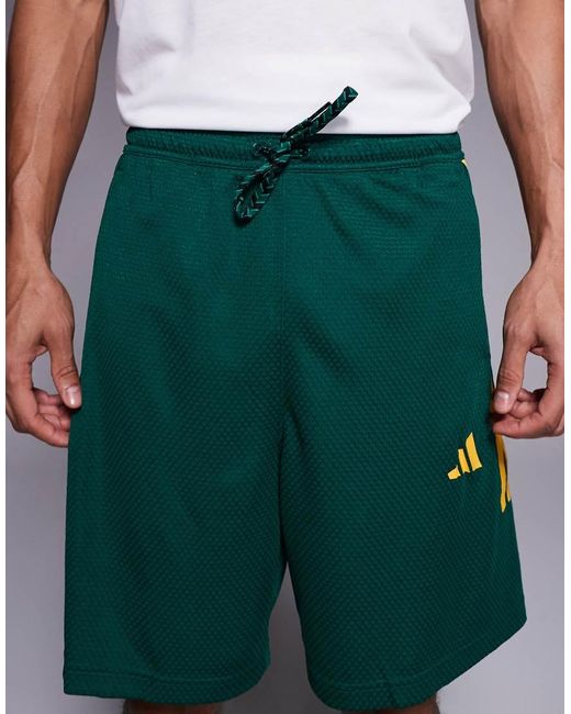 Adidas Originals Green Adidas Football Tiro Shorts for men