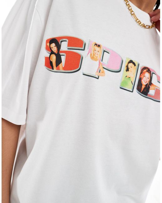 Camiseta blanca unisex extragrande con estampado gráfico con licencia ASOS de color Gray