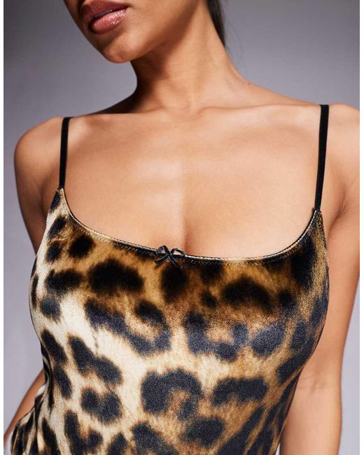 ASOS Gray Kora Leopard Velvet Soft Body