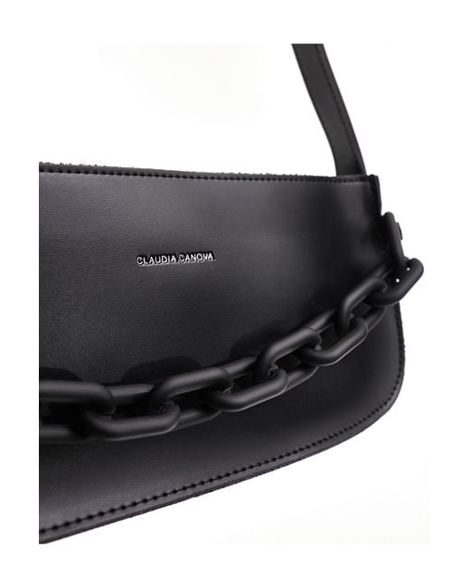 Claudia Canova Black Chain Detail Shoulder Bag