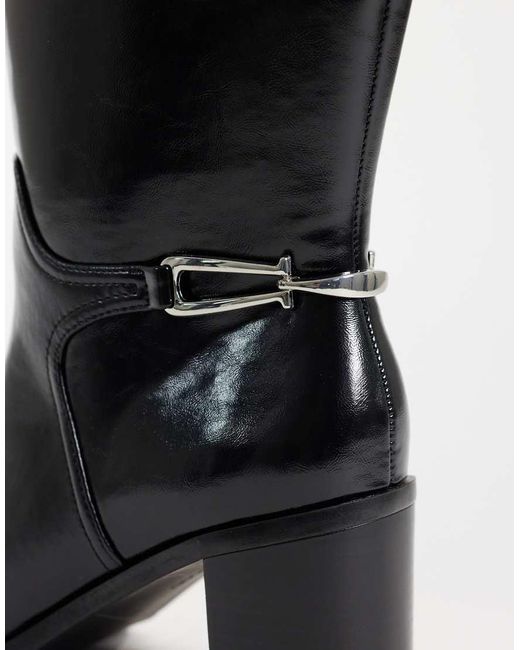 ASOS Black Collins Dressy Heeled Riding Boots