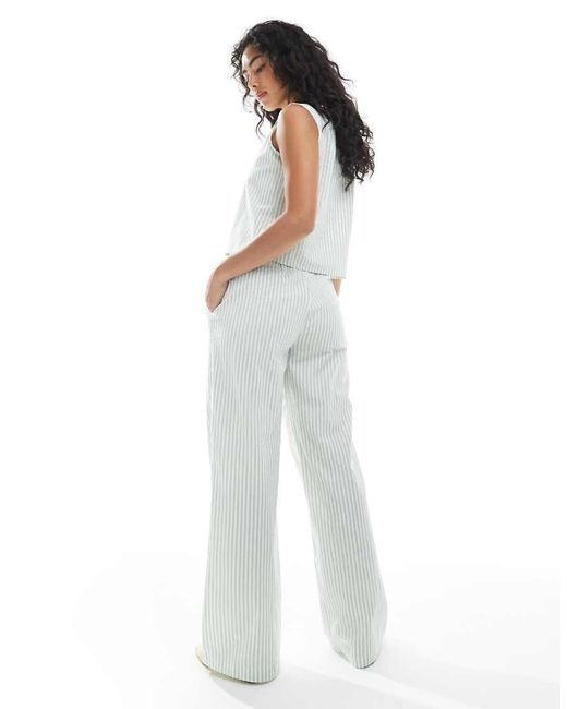 Daisy Street White Pull On Low Rise Straight Leg Trousers