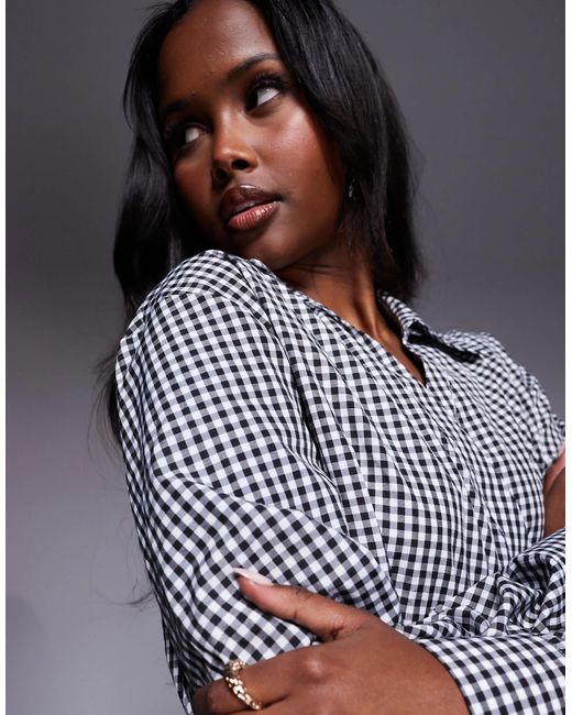 ASOS Gray Wrap Shirt With Cocoon Sleeve