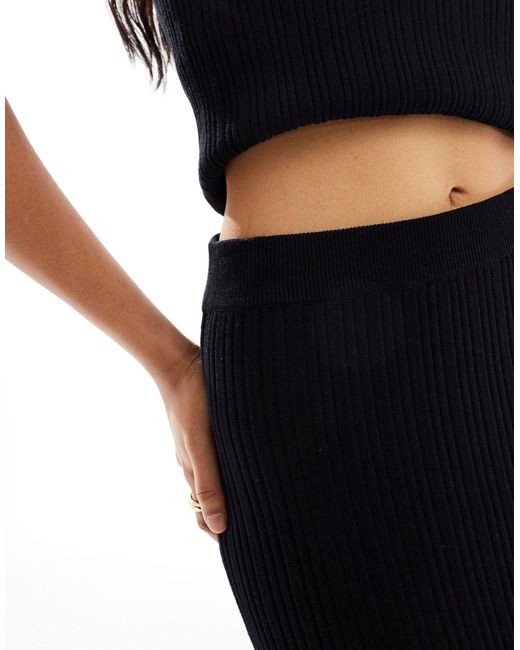 ASOS Black Knitted Midi Skirt