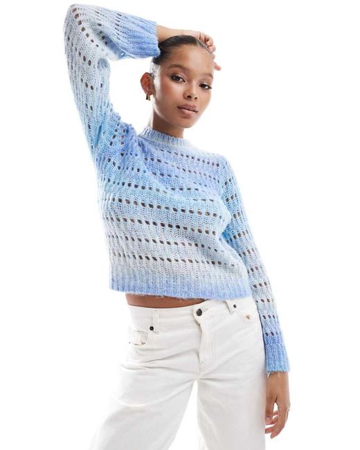 ONLY Blue Round Neck Ombre Jumper