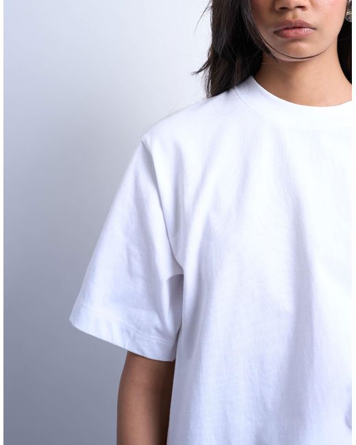 TOPSHOP White Premium Basic Short Sleeve Tee