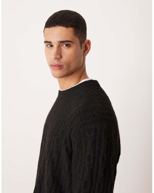 Abercrombie & Fitch Black Cable Knit Jumper for men