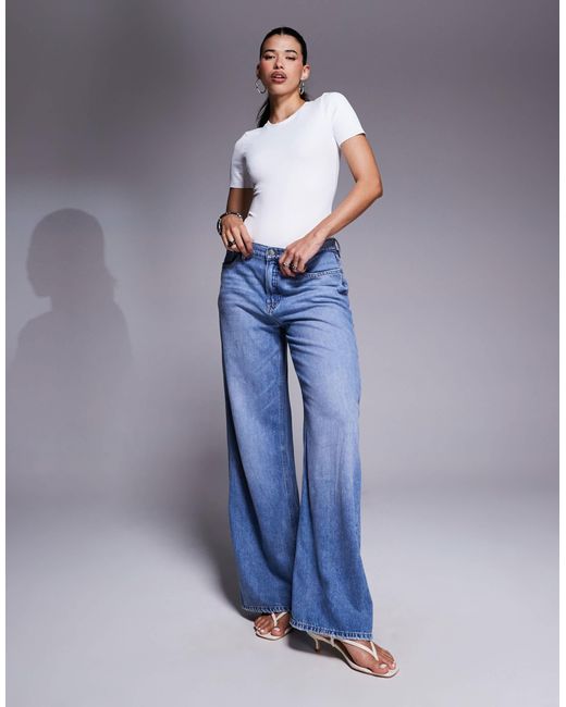 GOOD AMERICAN Blue Sculpting Tee Bodysuit