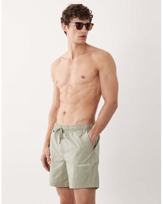 Jack & Jones Green Orginals Logo Swim Shorts for men