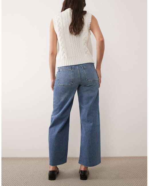Mango Blue Wide Leg Jeans