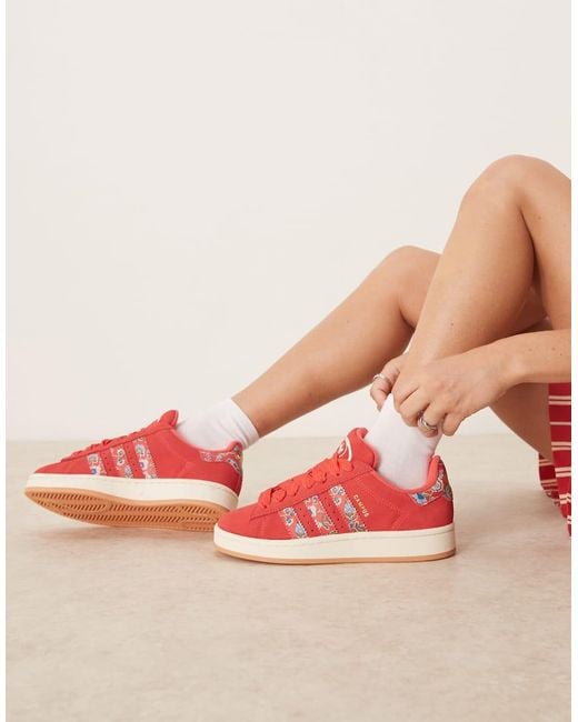 Zapatillas De Deporte Rojo Lúcido Pálido Y Blanco Crema Campus 00S De X Liberty London Adidas Originals de color Pink