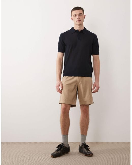 Jack & Jones Blue Drawstring Linen Mix Shorts for men