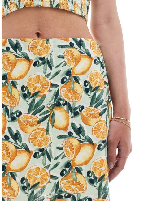 Abercrombie & Fitch White Co-ord Linen Blend Skort