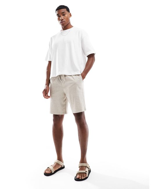 Short en lin avec cordon JJ Rebel pour homme en coloris White