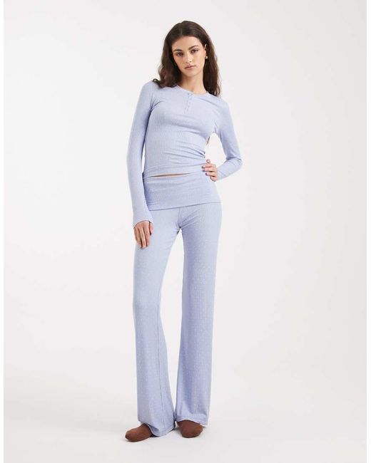 Cotton On Blue Sleep Recovery Roll Waist Pants