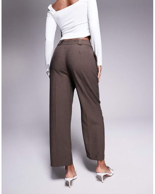 Pantalones De Sastre Marrones De Pernera Recta De River Island de color Brown