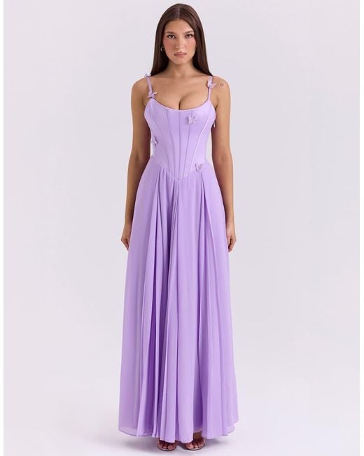 House Of Cb Purple Pascha Maxi Dress