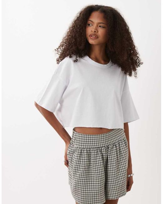Cotton On Gray Crop Tee