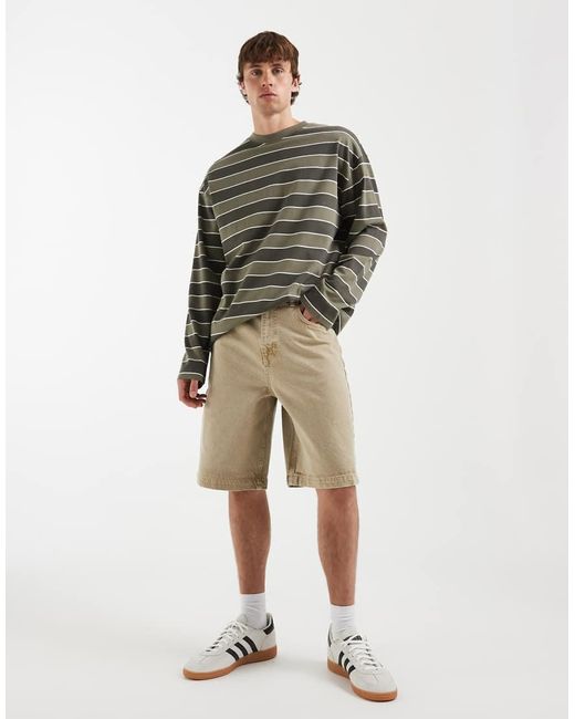 ASOS Natural Loose Denim Jorts for men