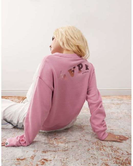 Sudadera Con Logo De Aape By A Bathing Ape de color Pink