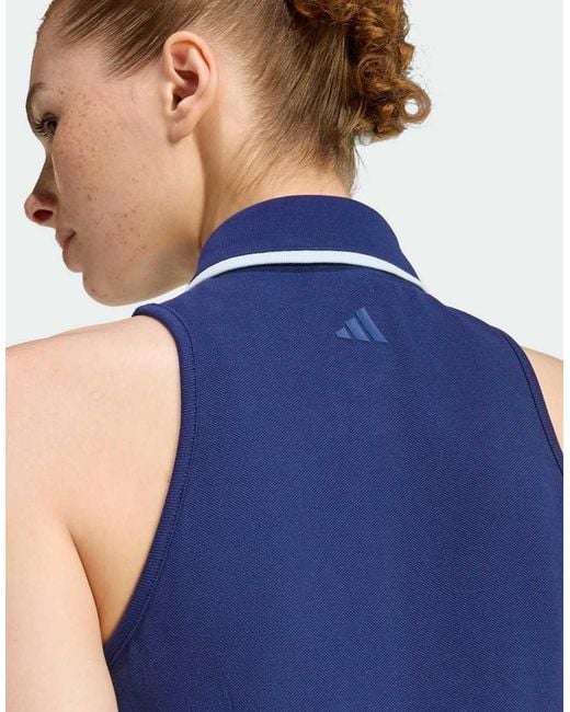 Adidas Originals Blue Seasonal Essentials Colourpop Dress With Embroidered Graphic